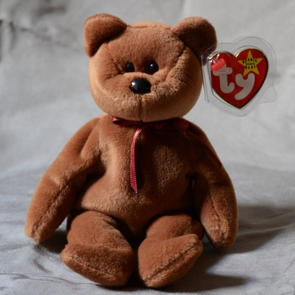 Ty - "Teddy" - Style 4050 - 3rd Generation - Brown - Beanie Baby - 1993.